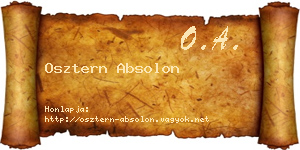 Osztern Absolon névjegykártya
